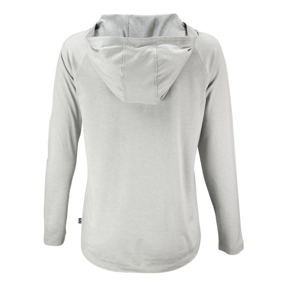 Gray Atlanta Braves Cutter & Buck Women's Coastline Epic Comfort Eco Recycled Raglan Long Sleeve Hoodie T-Shirt