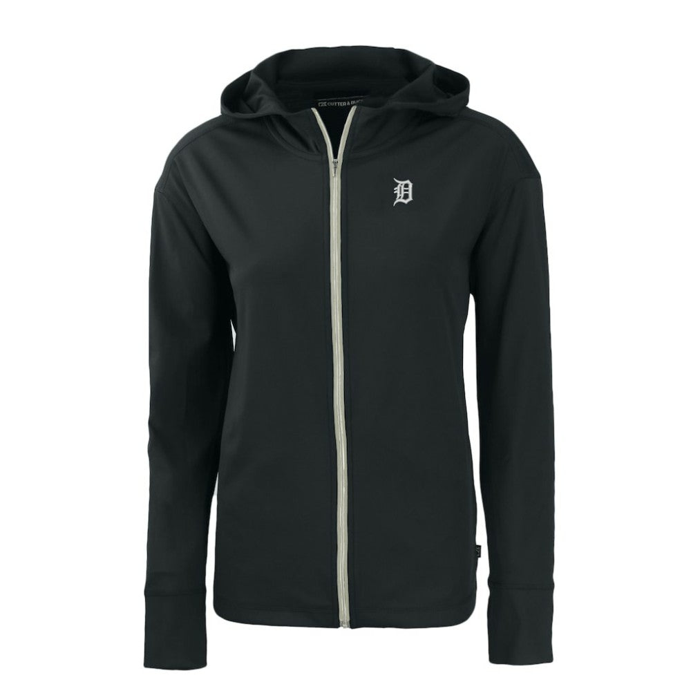 Black Detroit Tigers Cutter & Buck Women's Daybreak Eco Recycled Full-Zip Hoodie