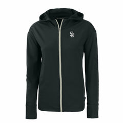 Black San Diego Padres Cutter & Buck Women's Daybreak Eco Recycled Full-Zip Hoodie