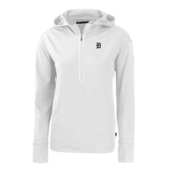 White Detroit Tigers Cutter & Buck Women's Daybreak Eco Recycled Half-Zip Hoodie