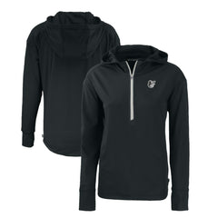 Black Baltimore Orioles Cutter & Buck Women's Daybreak Eco Recycled Half-Zip Hoodie