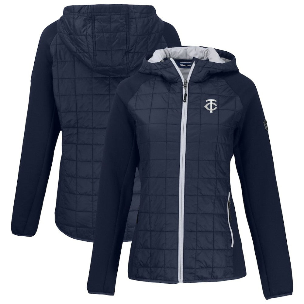 Navy Minnesota Twins Cutter & Buck Women's Rainier Primaloft Eco Full-Zip Hybrid Jacket