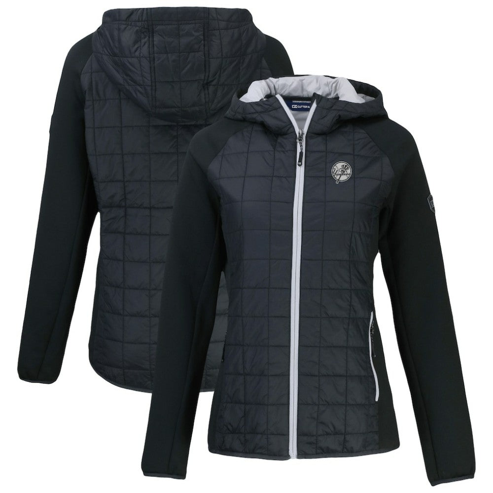 Black New York Yankees Cutter & Buck Women's Rainier Primaloft Eco Full-Zip Hybrid Jacket