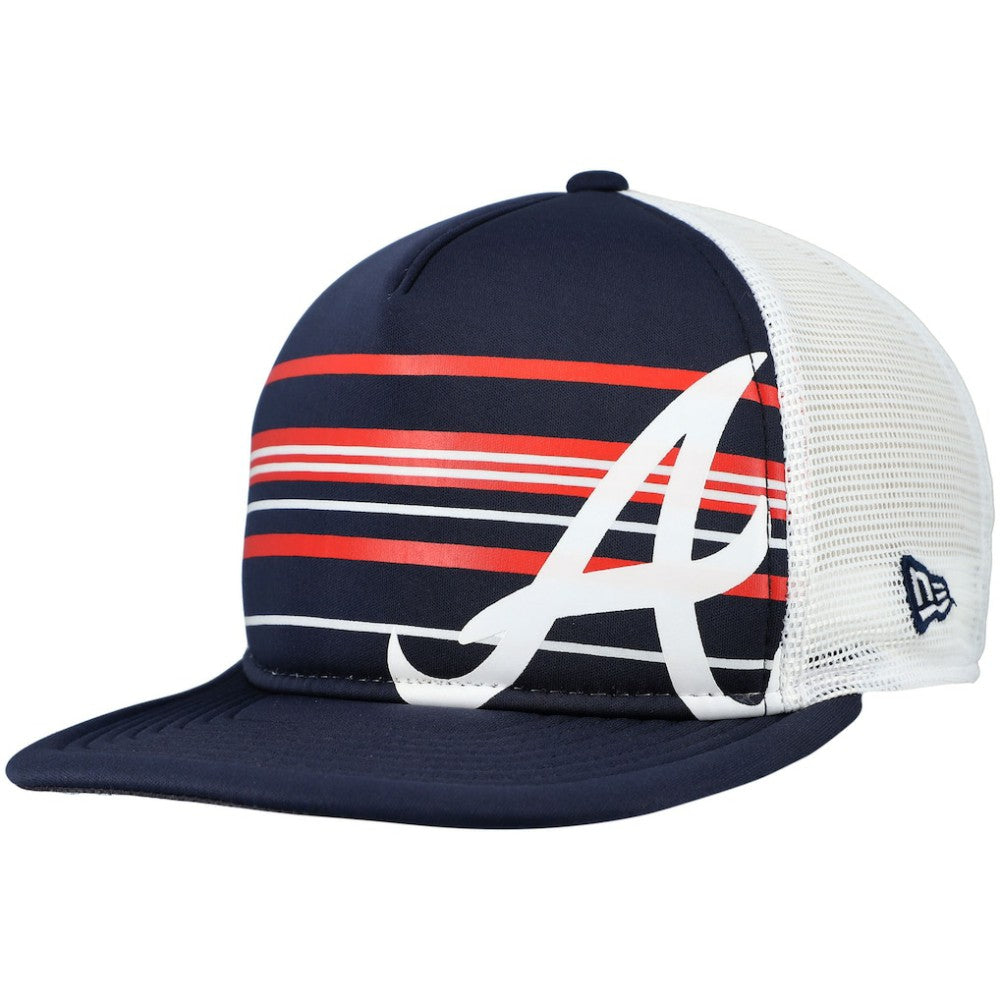 Navy Atlanta Braves New Era A-Frame Trucker 9FIFTY Snapback Hat
