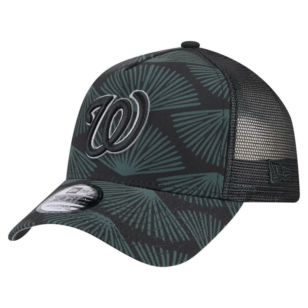 Black Washington Nationals New Era 9FORTY A-Frame Trucker Adjustable Hat