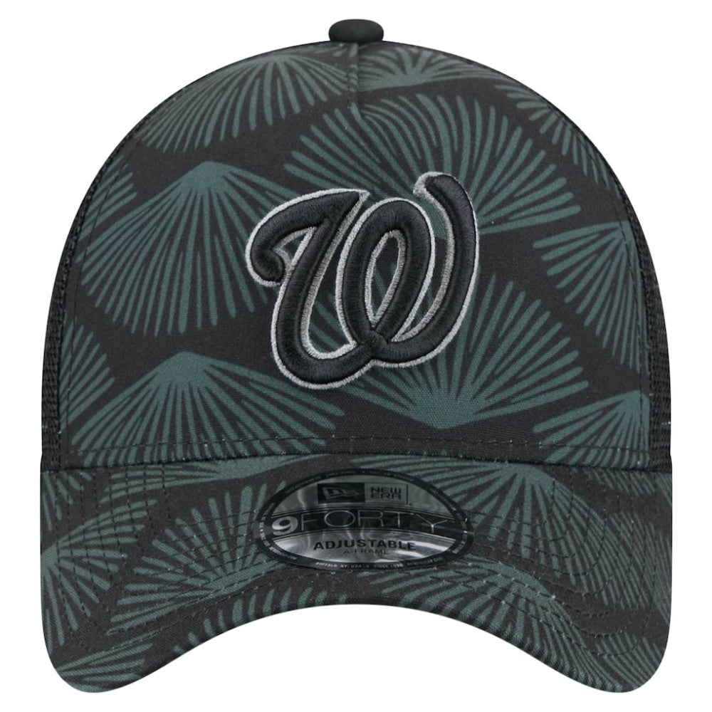 Black Washington Nationals New Era 9FORTY A-Frame Trucker Adjustable Hat