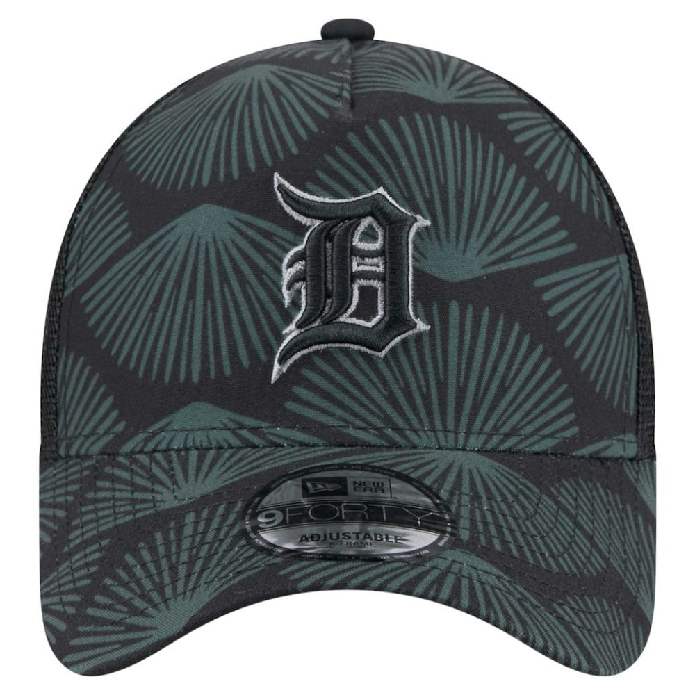 Black Detroit Tigers New Era 9FORTY A-Frame Trucker Adjustable Hat