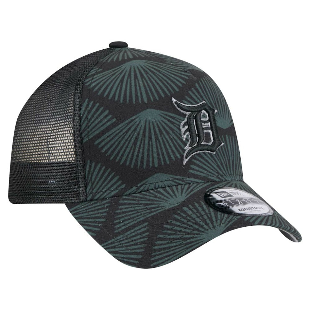 Black Detroit Tigers New Era 9FORTY A-Frame Trucker Adjustable Hat