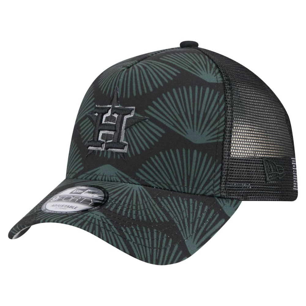 Black Houston Astros New Era 9FORTY A-Frame Trucker Adjustable Hat