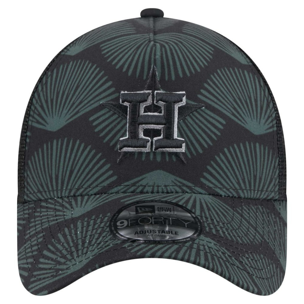 Black Houston Astros New Era 9FORTY A-Frame Trucker Adjustable Hat