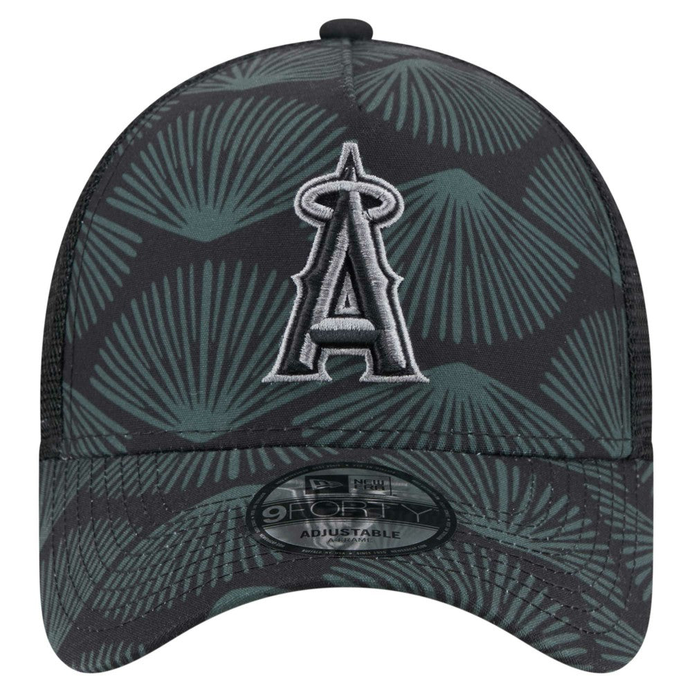 Black Los Angeles Angels New Era 9FORTY A-Frame Trucker Adjustable Hat