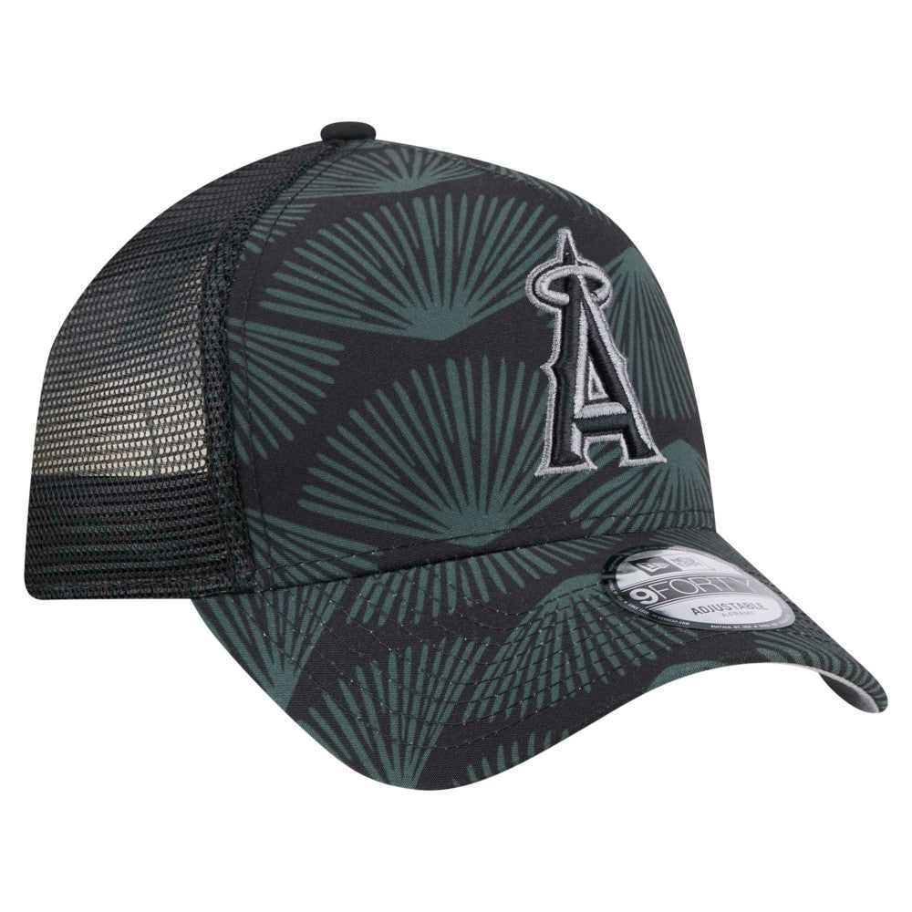 Black Los Angeles Angels New Era 9FORTY A-Frame Trucker Adjustable Hat