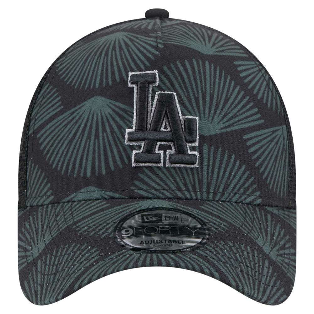 Black Los Angeles Dodgers New Era 9FORTY A-Frame Trucker Adjustable Hat