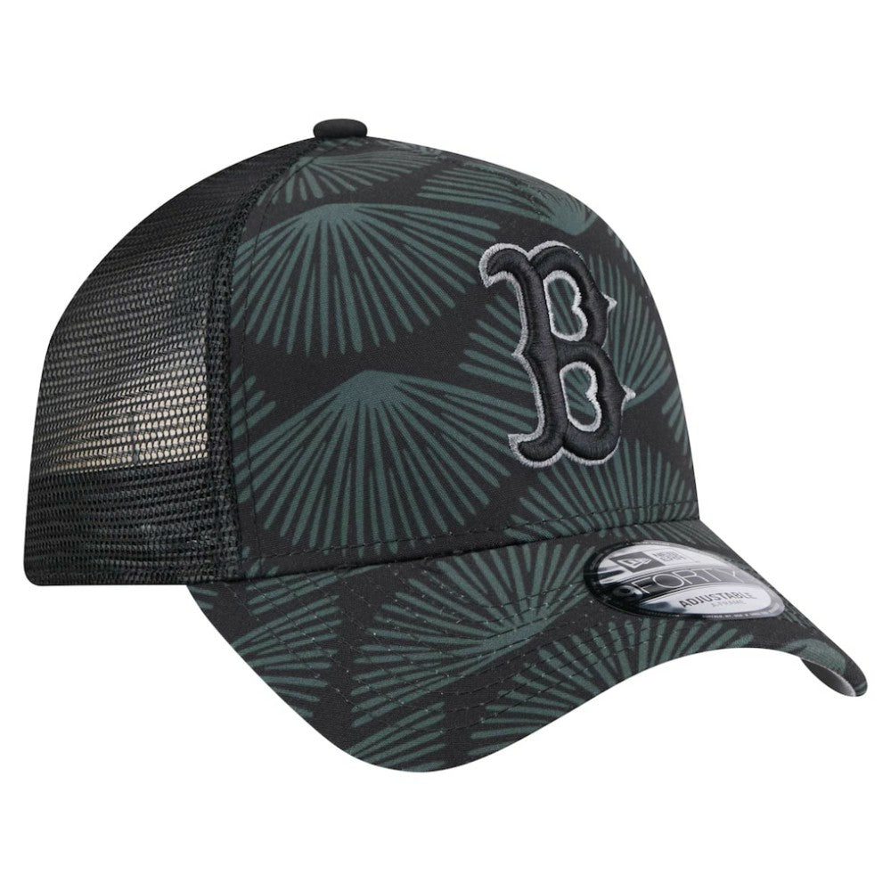 Black Boston Red Sox New Era 9FORTY A-Frame Trucker Adjustable Hat