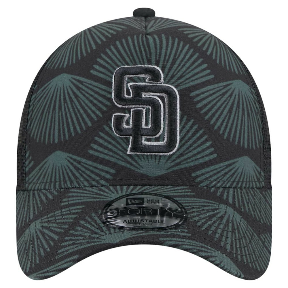 Black San Diego Padres New Era 9FORTY A-Frame Trucker Adjustable Hat