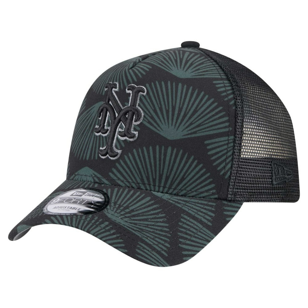 Black New York Mets New Era 9FORTY A-Frame Trucker Adjustable Hat