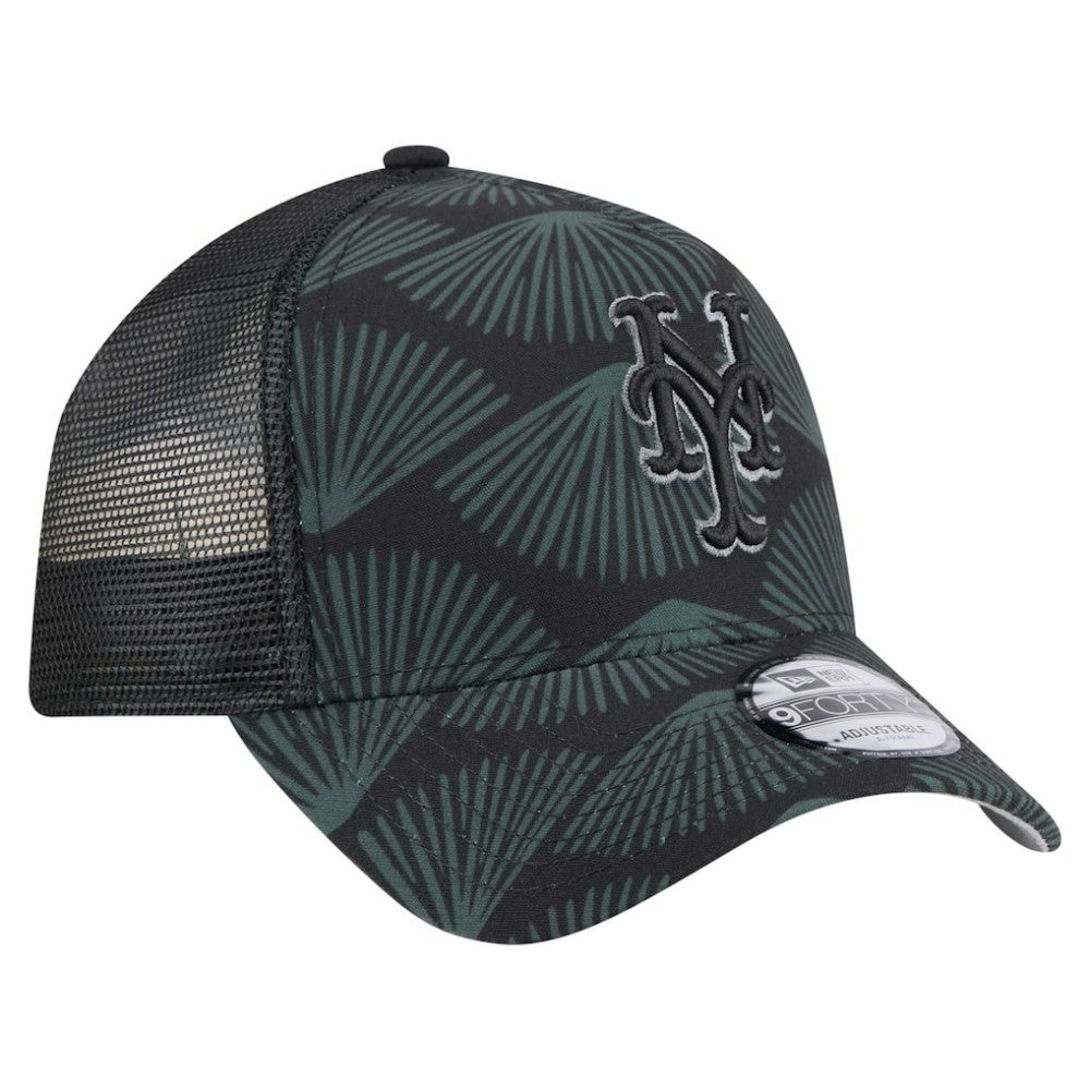 Black New York Mets New Era 9FORTY A-Frame Trucker Adjustable Hat