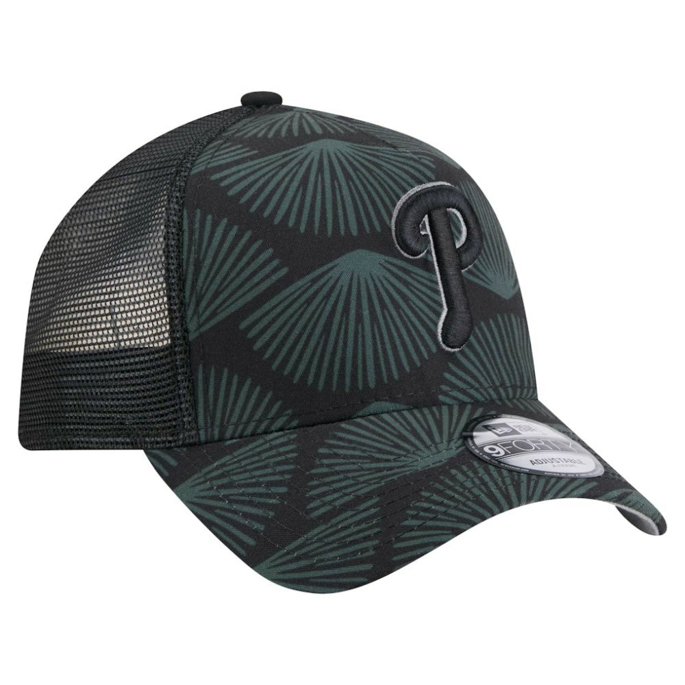 Black Philadelphia Phillies New Era 9FORTY A-Frame Trucker Adjustable Hat