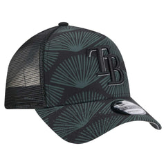 Black Tampa Bay Rays New Era 9FORTY A-Frame Trucker Adjustable Hat