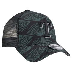 Black Texas Rangers New Era 9FORTY A-Frame Trucker Adjustable Hat