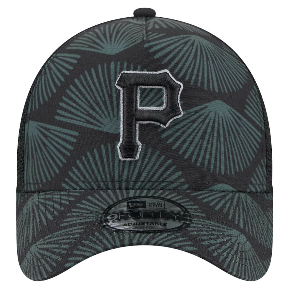 Black Pittsburgh Pirates New Era 9FORTY A-Frame Trucker Adjustable Hat