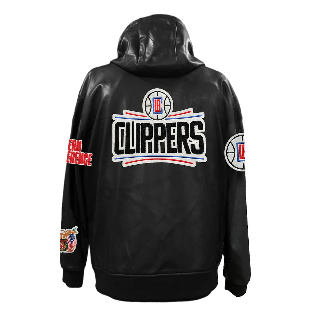 LA Clippers Jeff Hamilton Vegan Leather Full-Zip Hoodie
