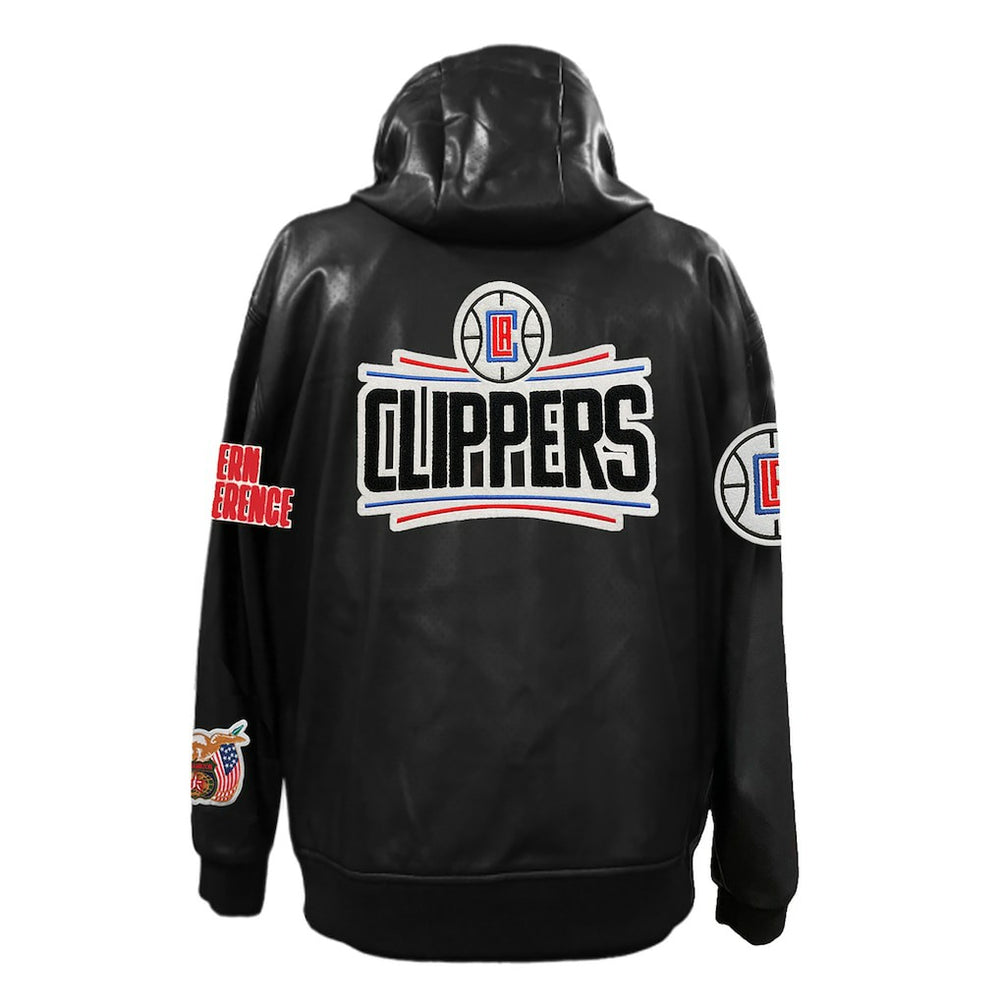 LA Clippers Jeff Hamilton Vegan Leather Full-Zip Hoodie