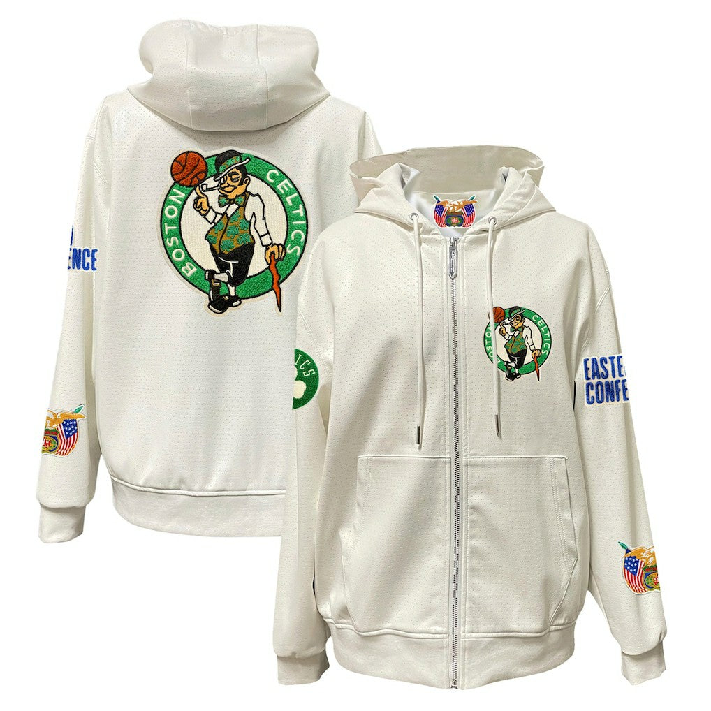 Boston Celtics Jeff Hamilton Vegan Leather Full-Zip Hoodie