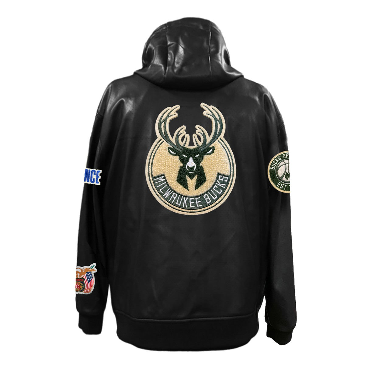 Milwaukee Bucks Jeff Hamilton Vegan Leather Full-Zip Hoodie