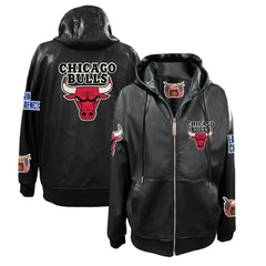 Chicago Bulls Jeff Hamilton Vegan Leather Full-Zip Hoodie