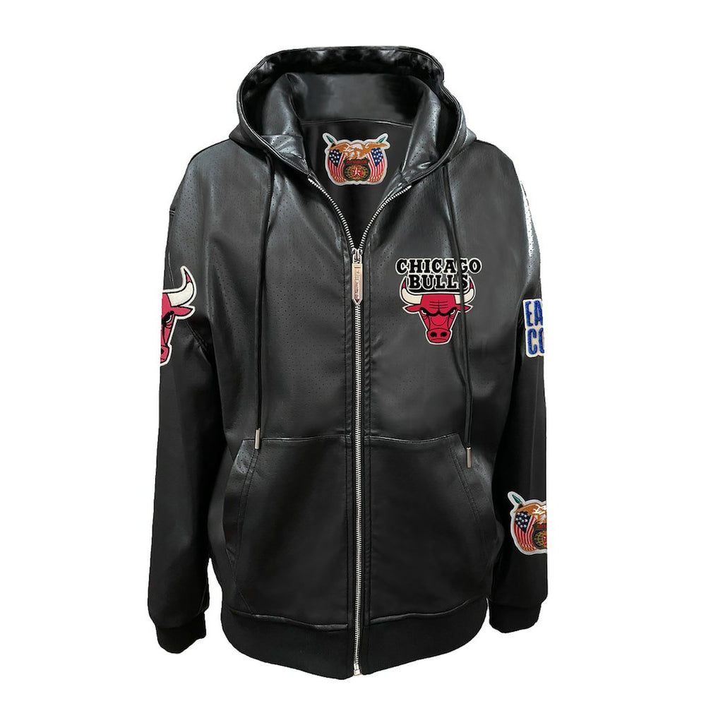 Chicago Bulls Jeff Hamilton Vegan Leather Full-Zip Hoodie