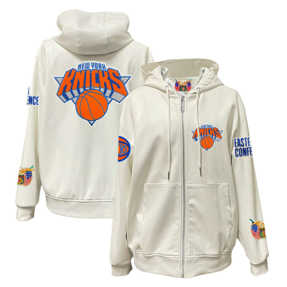 New York Knicks Jeff Hamilton Vegan Leather Full-Zip Hoodie
