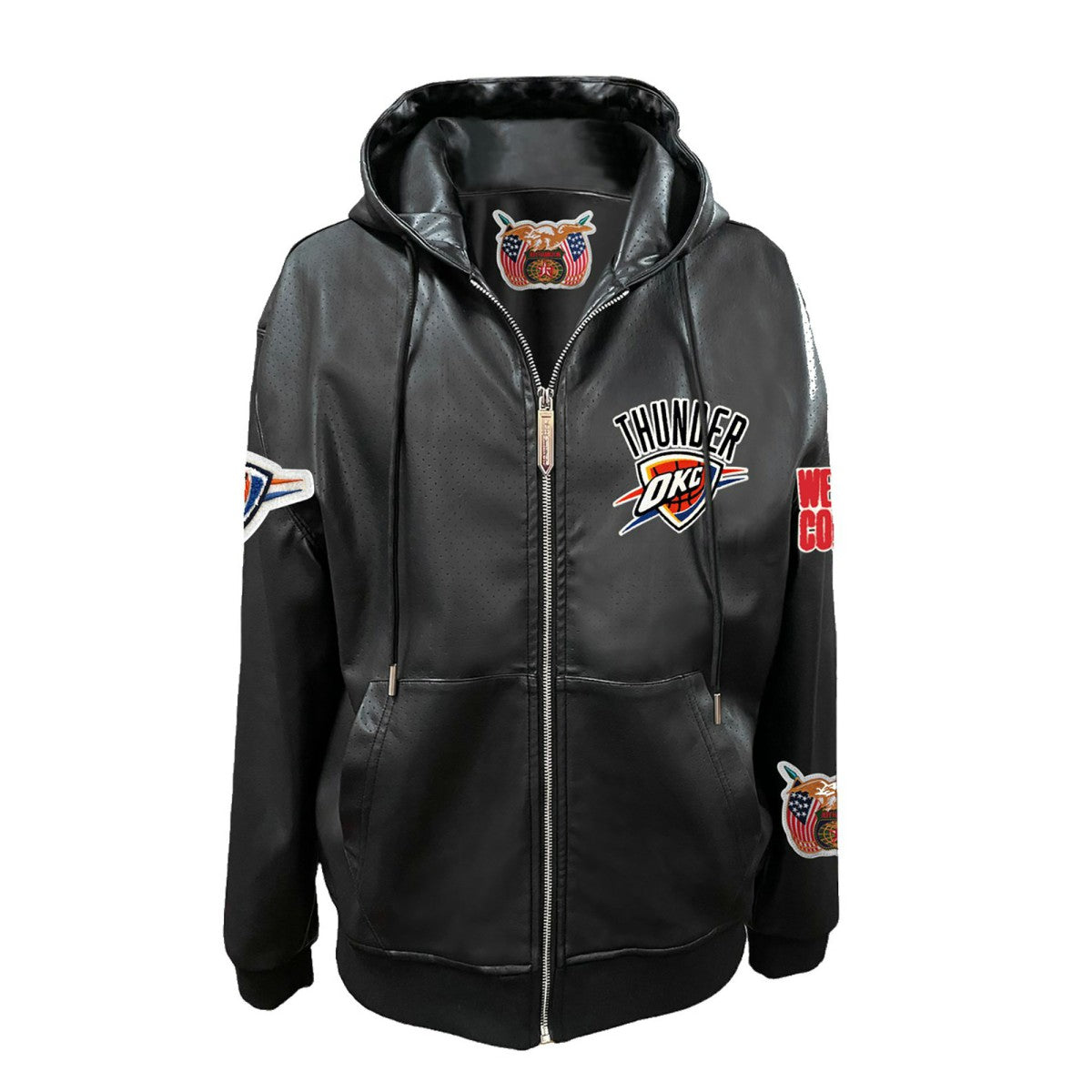 Oklahoma City Thunder Jeff Hamilton Vegan Leather Full-Zip Hoodie