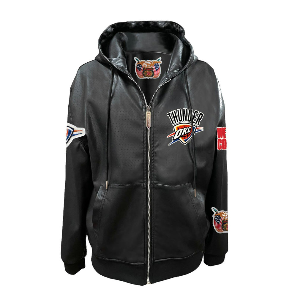 Oklahoma City Thunder Jeff Hamilton Vegan Leather Full-Zip Hoodie