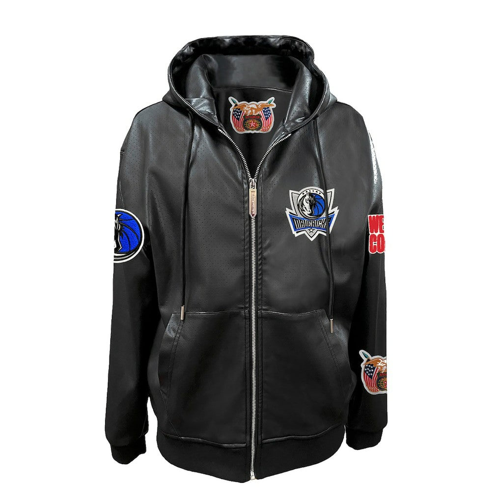 Dallas Mavericks Jeff Hamilton Vegan Leather Full-Zip Hoodie sale