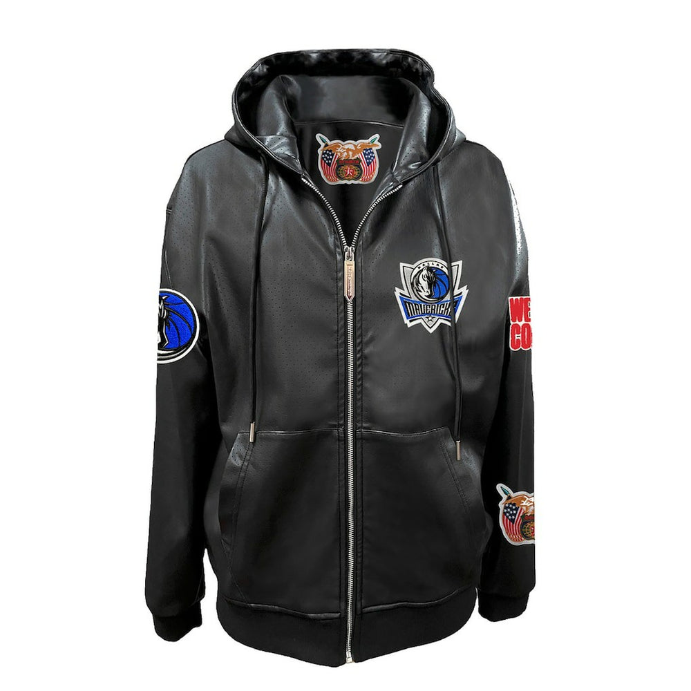 Dallas Mavericks Jeff Hamilton Vegan Leather Full-Zip Hoodie sale