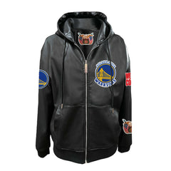 Golden State Warriors Jeff Hamilton Vegan Leather Full-Zip Hoodie sale