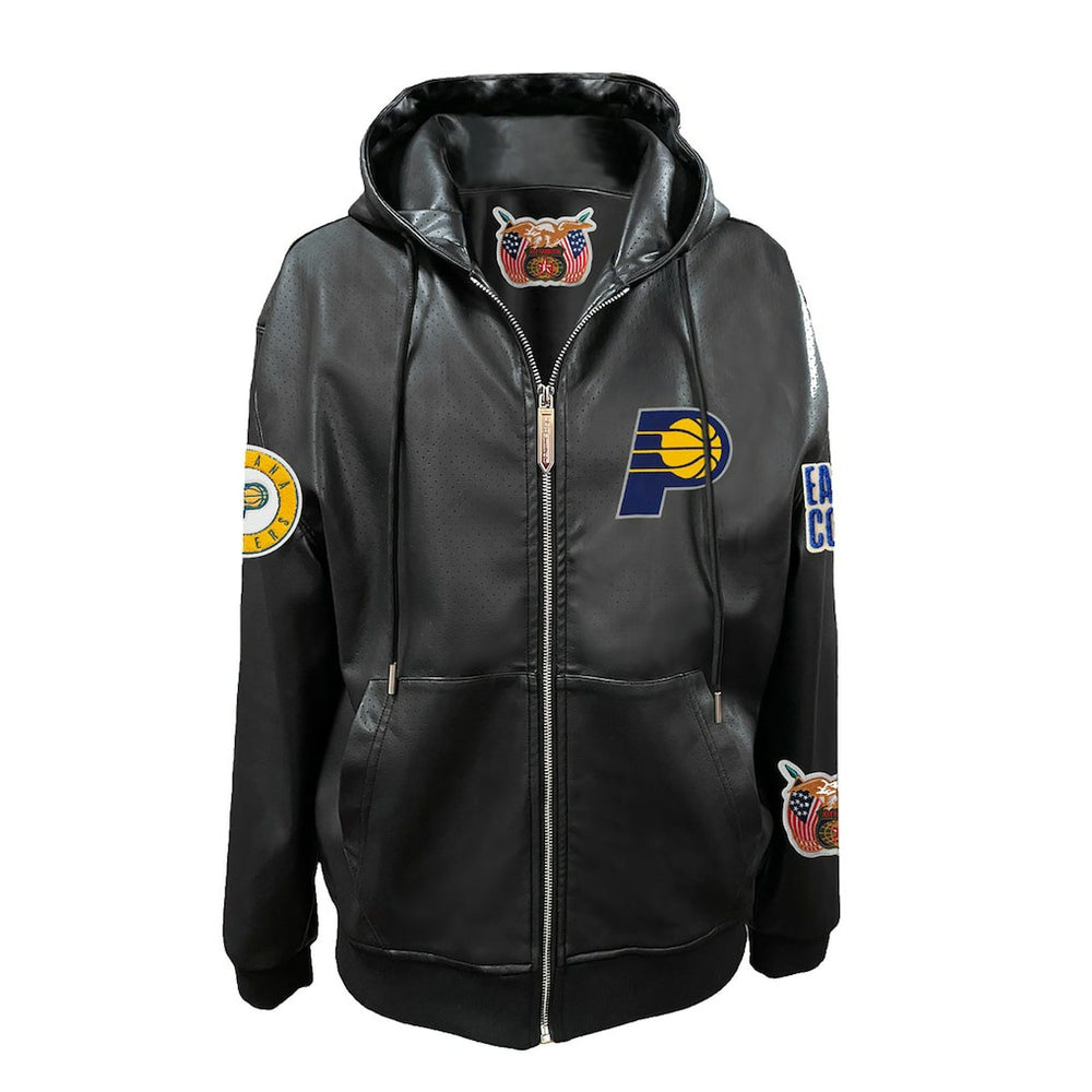 Indiana Pacers Jeff Hamilton Vegan Leather Full-Zip Hoodie