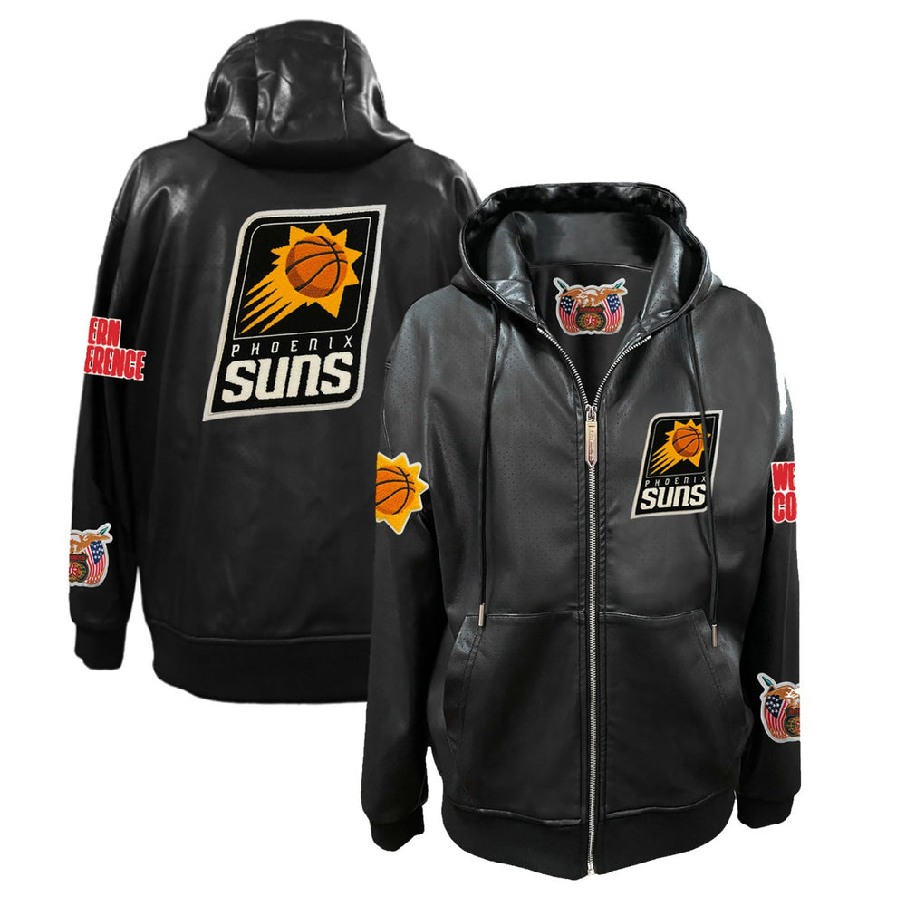 Phoenix Suns Jeff Hamilton Vegan Leather Full-Zip Hoodie
