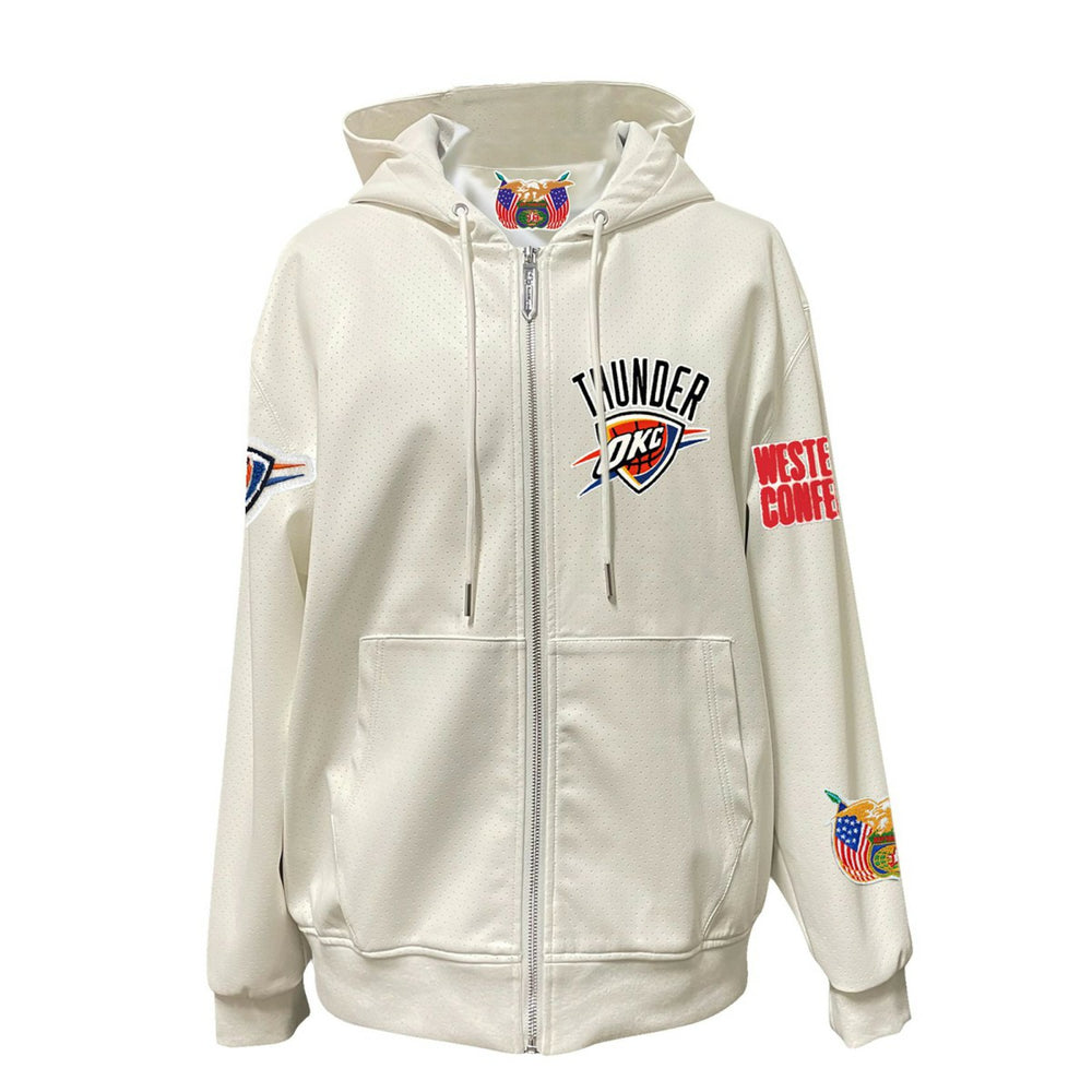 Oklahoma City Thunder Jeff Hamilton Vegan Leather Full-Zip Hoodie
