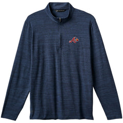 Navy Atlanta Braves TravisMathew The Heater Quarter-Zip Pullover Top