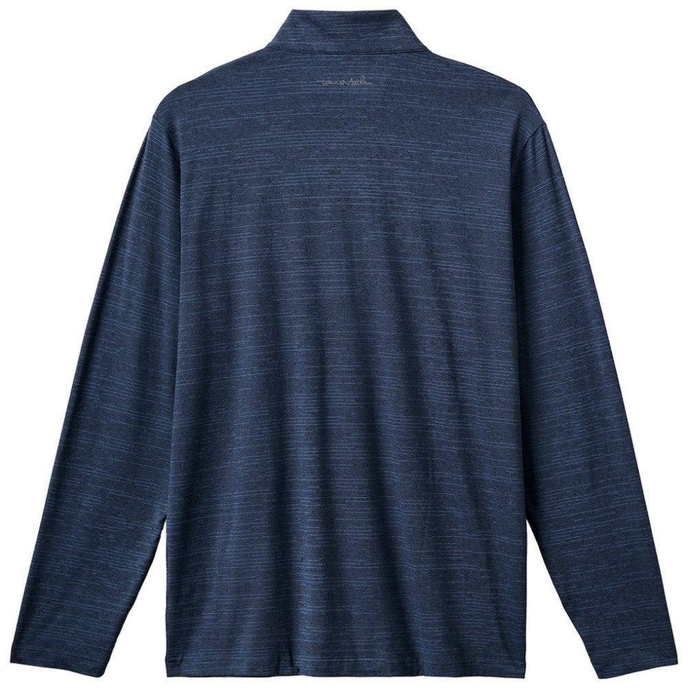 Navy Atlanta Braves TravisMathew The Heater Quarter-Zip Pullover Top