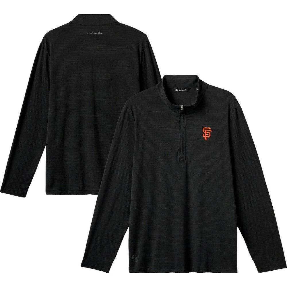 Black San Francisco Giants TravisMathew The Heater Quarter-Zip Pullover Top