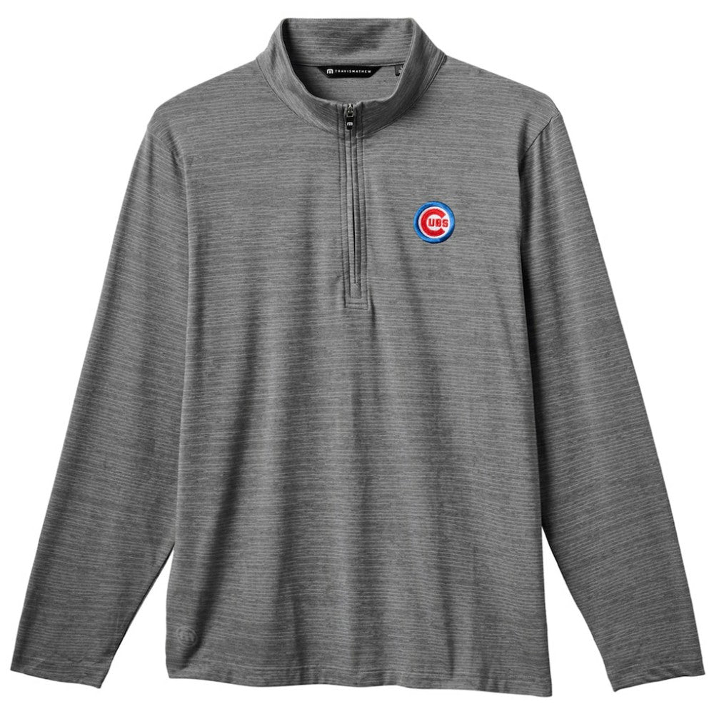 Gray Chicago Cubs TravisMathew The Heater Quarter-Zip Pullover Top