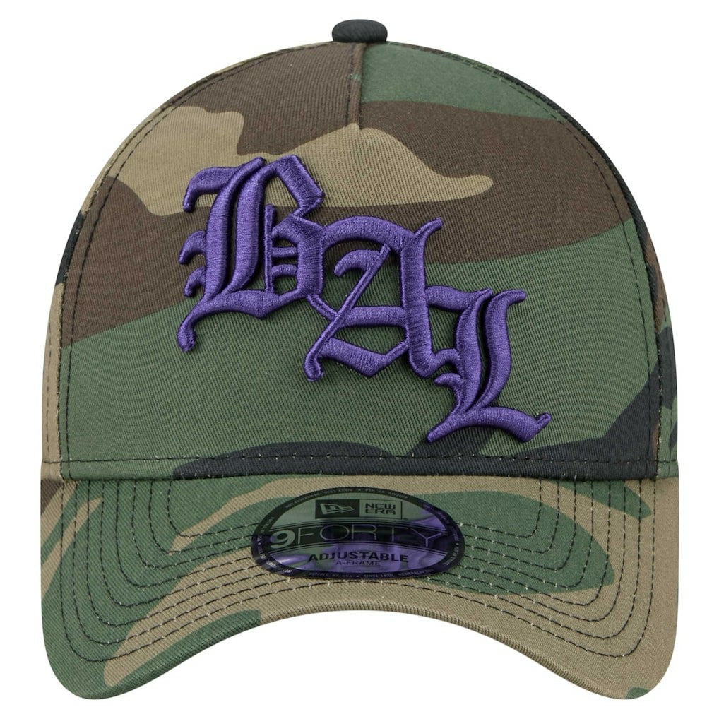 Mystic Camo A-Frame 9FORTY Adjustable Hat - Baltimore Ravens Hats