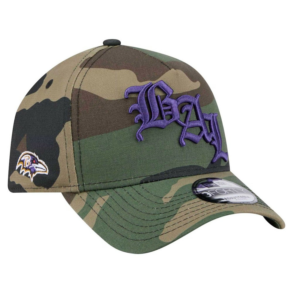 Mystic Camo A-Frame 9FORTY Adjustable Hat - Baltimore Ravens Hats