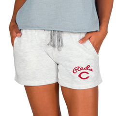 Ash Cincinnati Reds Concepts Sport Women's Mainstream French Terry Tri-Blend Shorts