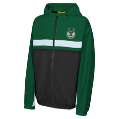 Milwaukee Bucks Youth Headliner Windbreaker Full-Zip Hoodie Jacket
