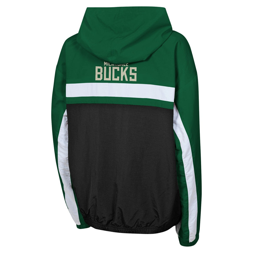 Milwaukee Bucks Youth Headliner Windbreaker Full-Zip Hoodie Jacket