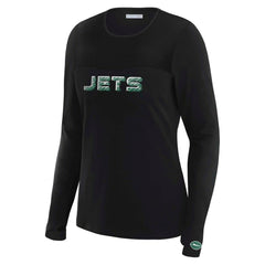 WEAR by Erin Andrews x Gracie Hunt Women's Mesh Panel Long Sleeve T-Shirt - New York Jets T-shirts